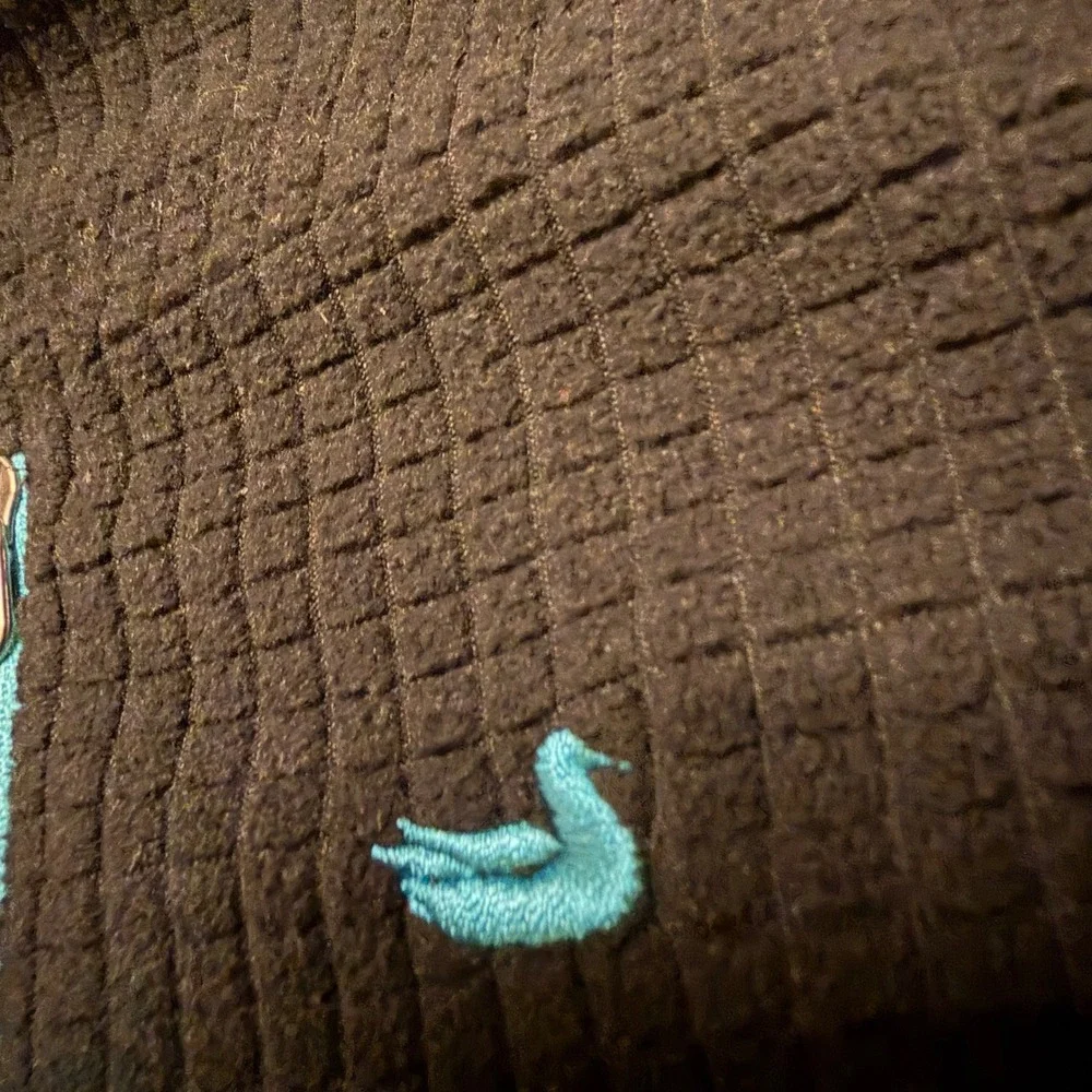 Southern Marsh Fieldtec Mens Black Waffle Fleece Quarter Zip Pullover Teal‎ XL